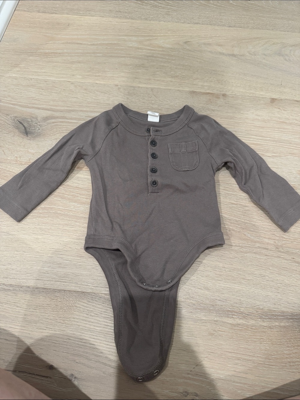 Banana Republic Brown Long-Sleeve Baby One-Piece Bodysuit